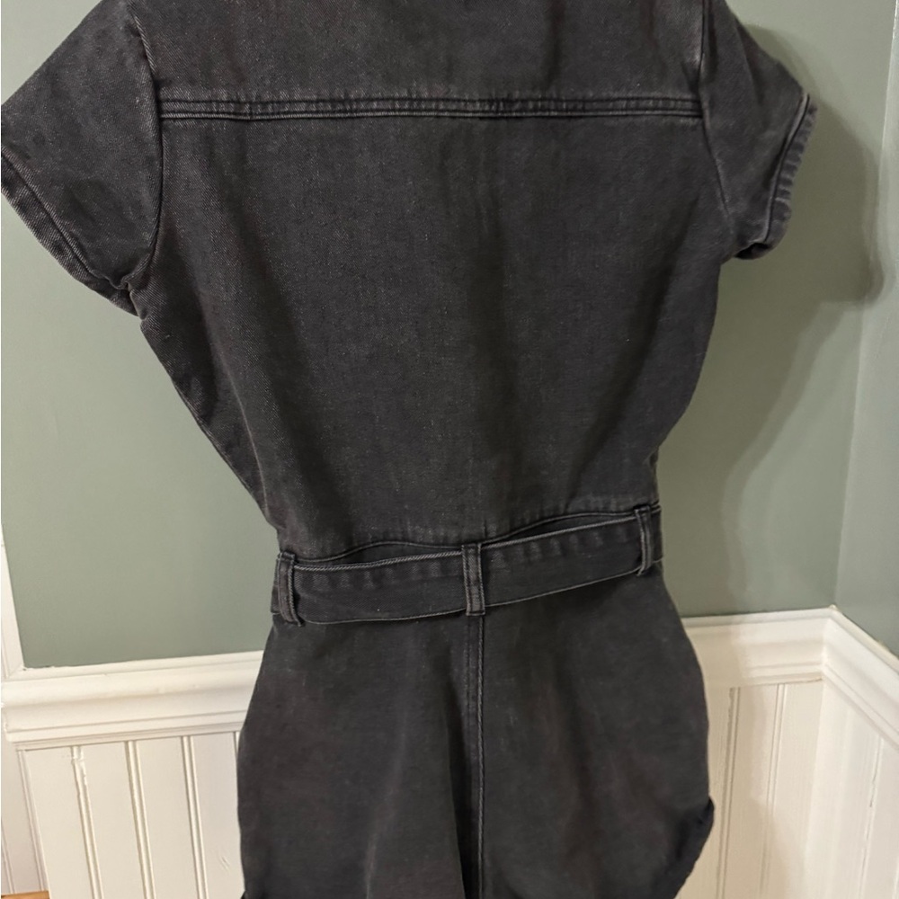 White Fox Black Denim Jumpsuit - Picture 5 of 5